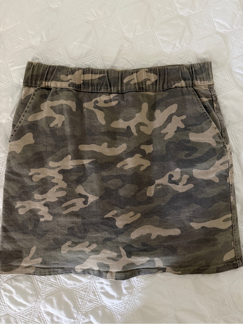 Boston Proper Camo Pull-On Skort - Olive Green